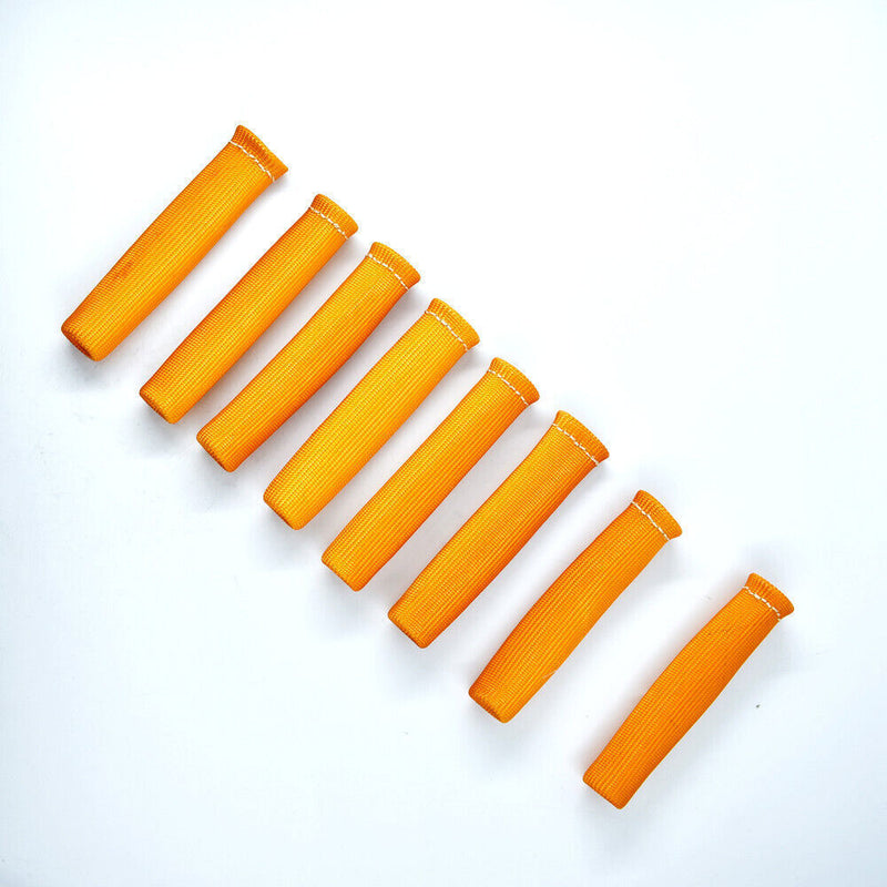 DURAFORCE SBC BBC 8X Orange 1200° SPARK PLUG WIRE BOOTS HEAT SHIELD PROTECTOR SLEEVE