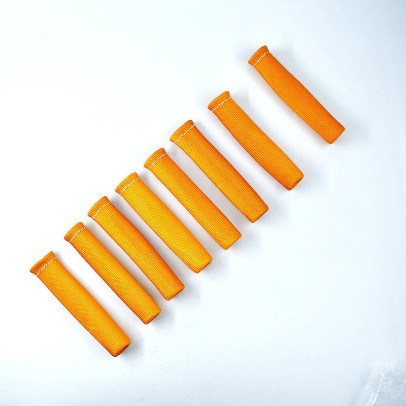 DURAFORCE SBC BBC 8X Orange 1200° SPARK PLUG WIRE BOOTS HEAT SHIELD PROTECTOR SLEEVE