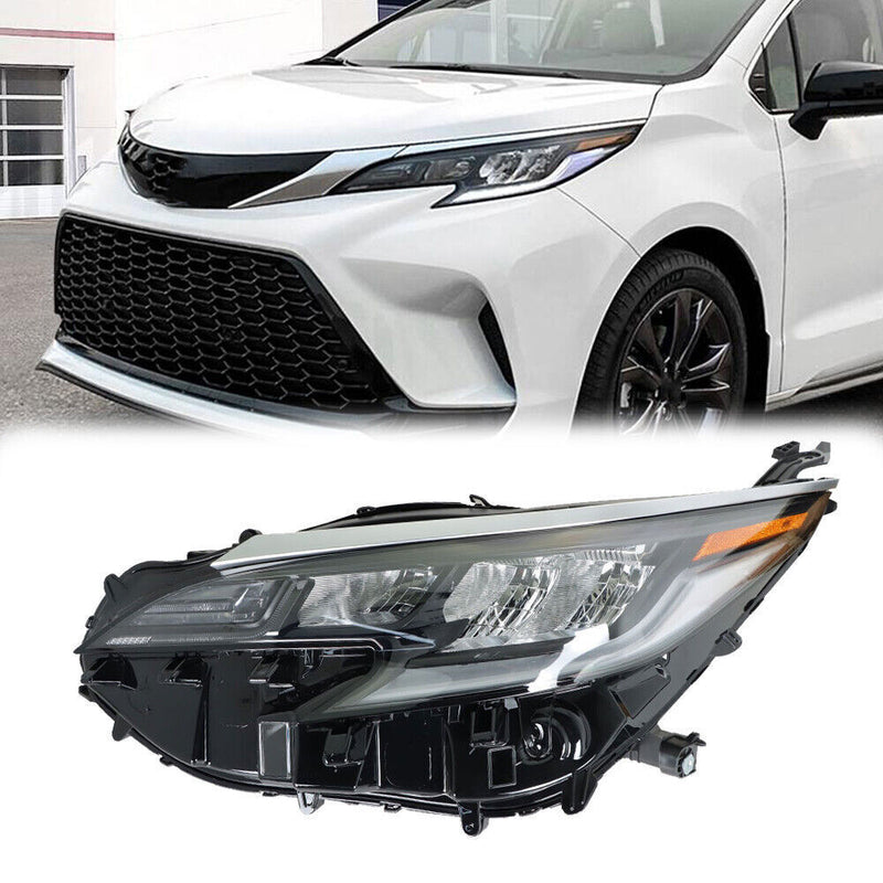 DURAFORCE Left Headlight For 2021-2022 Toyota Sienna XSE Full LED w/ DRL Headlamps
