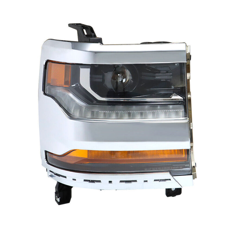 DURAFORCE Right Headlight For 2016-2018 Chevy Silverado 1500 HID Chrome Housing