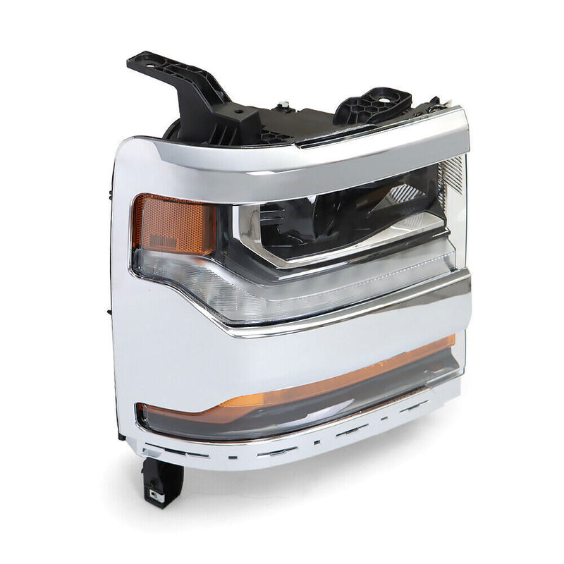 DURAFORCE Right Headlight For 2016-2018 Chevy Silverado 1500 HID Chrome Housing