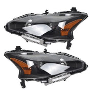 DURAFORCE Right+Left Headlight For 2013-2015 Altima Nissan Sedan Black Housing