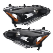 DURAFORCE Right+Left Headlight For 2013-2015 Altima Nissan Sedan Black Housing