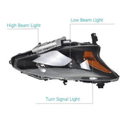 DURAFORCE Right+Left Headlight For 2013-2015 Altima Nissan Sedan Black Housing