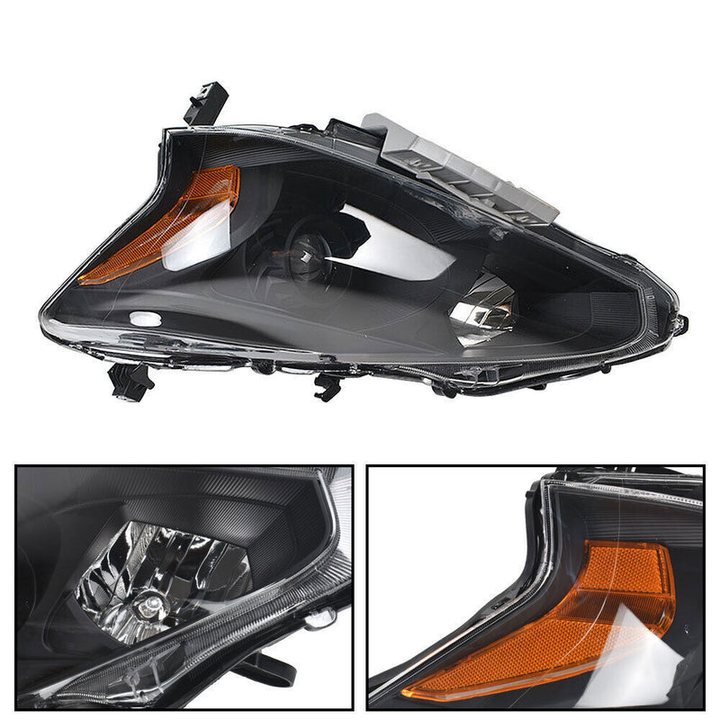 DURAFORCE Right+Left Headlight For 2013-2015 Altima Nissan Sedan Black Housing