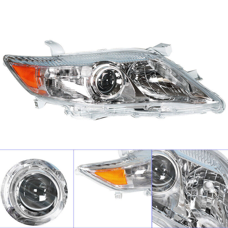 DURAFORCE Passenger Headlight For 2010-2011 Toyota Camry LE/XLE US Chrome Housing
