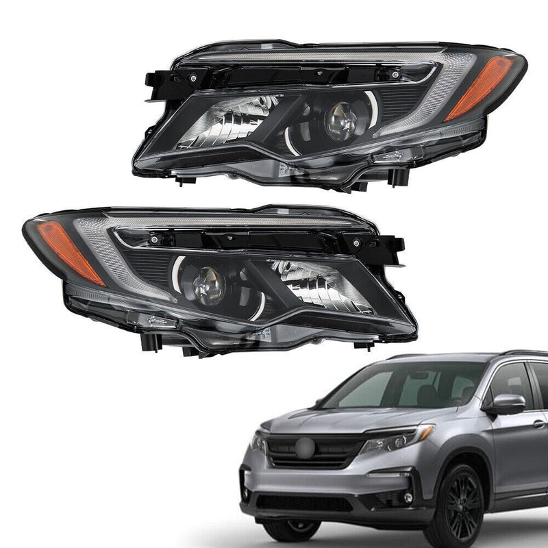 DURAFORCE LH+RH W/LED Low Beam+DRL Headlight For 16-18 Pilot ELITE&19-21 Passport