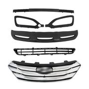 DURAFORCE Front Grille+Fog Light Bezels For Hyundai Santa Fe Sport 2013-2016 5 Pcs