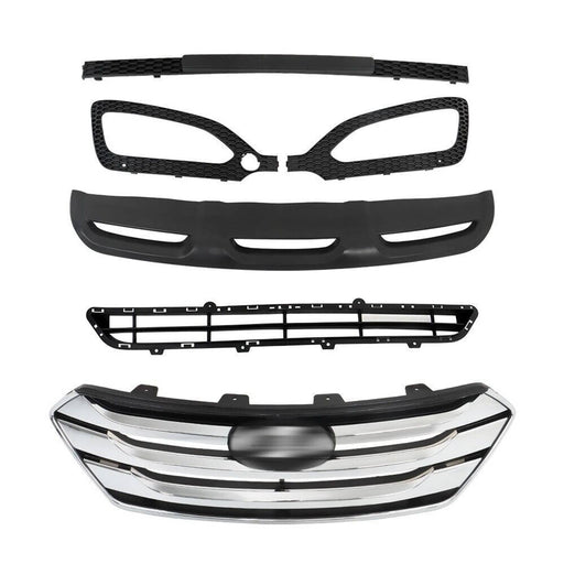 DURAFORCE Front Grille+Fog Light Bezels For Hyundai Santa Fe Sport 2013-2016 5 Pcs