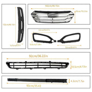 DURAFORCE Front Grille+Fog Light Bezels For Hyundai Santa Fe Sport 2013-2016 5 Pcs