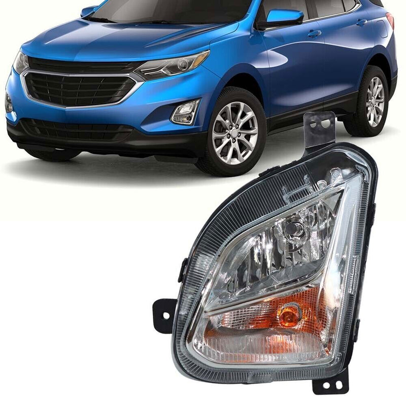 DURAFORCE Left Fog Light For 2018-20 Chevy Equinox W/Signal Halogen Black Housing
