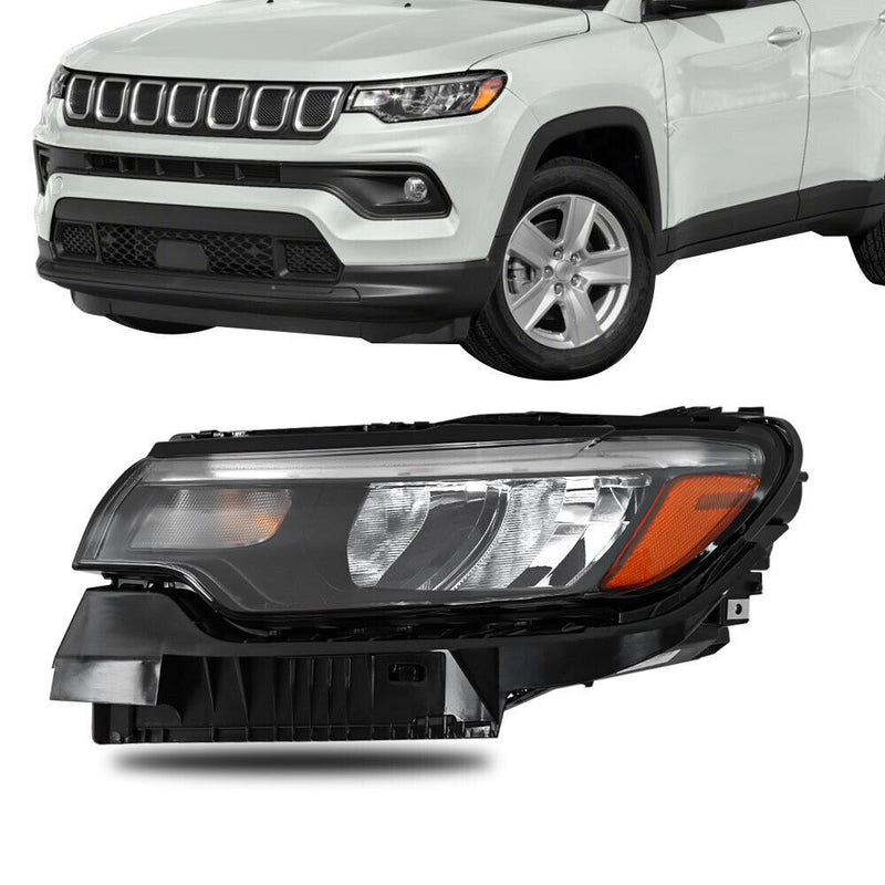DURAFORCE Left Headlight For 2022-2023 Jeep Compass LED Halogen Headlamp Assembly
