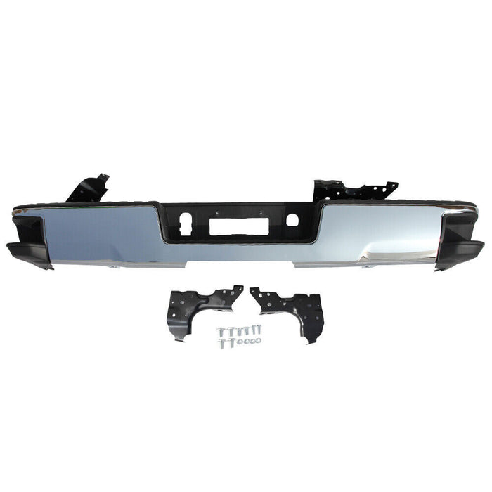 DURAFORCE Rear Bumper Assembly For 2014-18 Chevy Silverado GMC Sierra 1500 Chrome