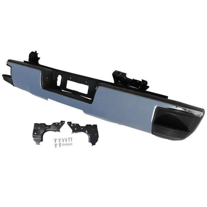 DURAFORCE Rear Bumper Assembly For 2014-18 Chevy Silverado GMC Sierra 1500 Chrome