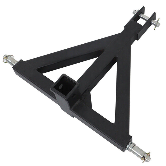 DURAFORCE 3 Point 2'' Black Trailer Receiver Hitch Tow Drawbar Category 1 Tractor Adapter