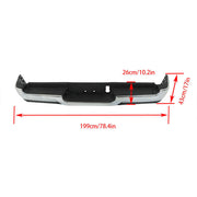 DURAFORCE Rear Bumper W/Sensor Hole For RAM 1500 2019-2023 W/O Dual Exhaust Chrome