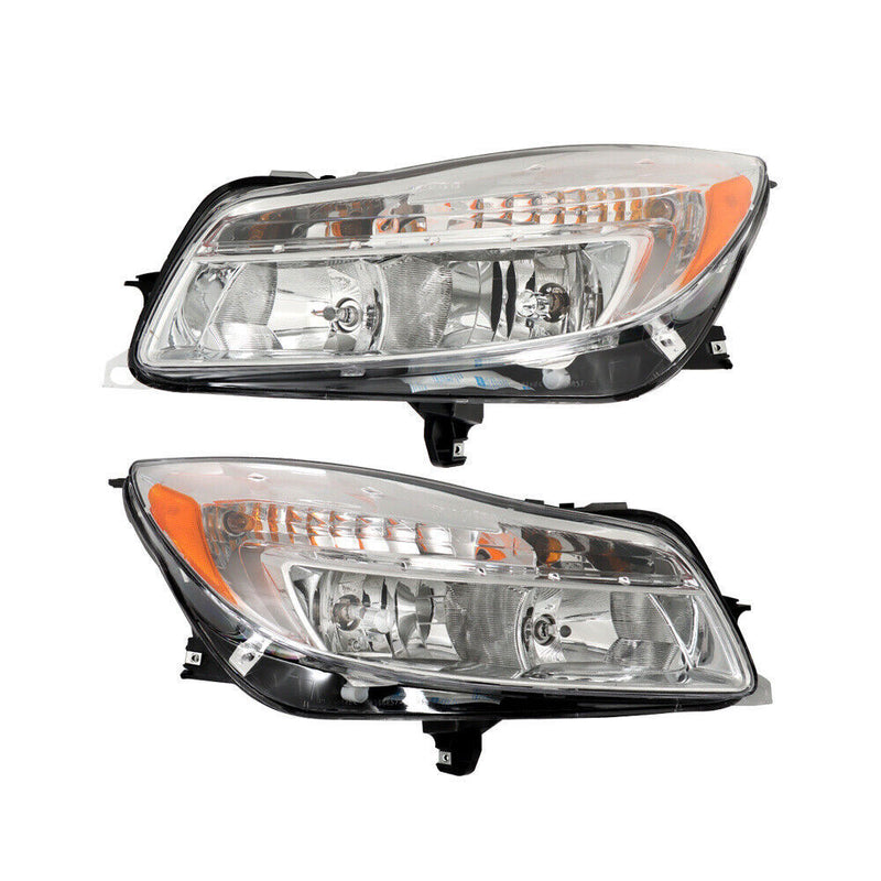 DURAFORCE Left+Right Headlight For 2011-2013 Buick Regal Halogen Headlamp Chrome