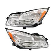 DURAFORCE Left+Right Headlight For 2011-2013 Buick Regal Halogen Headlamp Chrome