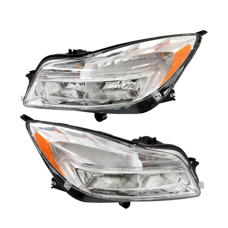 DURAFORCE Left+Right Headlight For 2011-2013 Buick Regal Halogen Headlamp Chrome