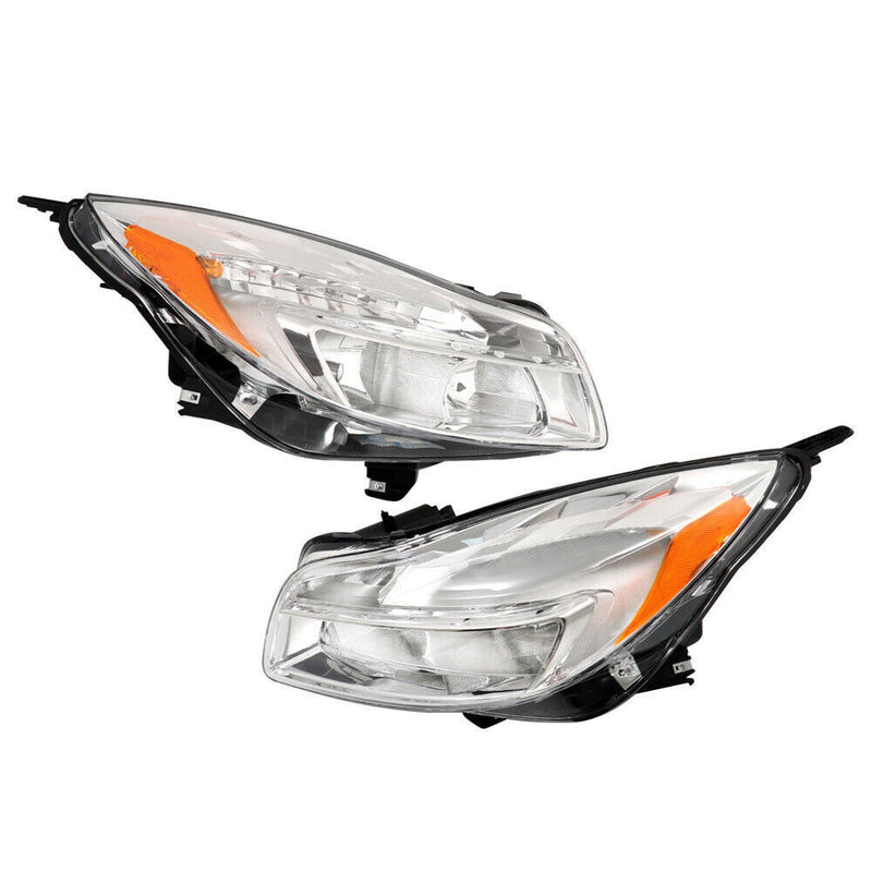 DURAFORCE Left+Right Headlight For 2011-2013 Buick Regal Halogen Headlamp Chrome