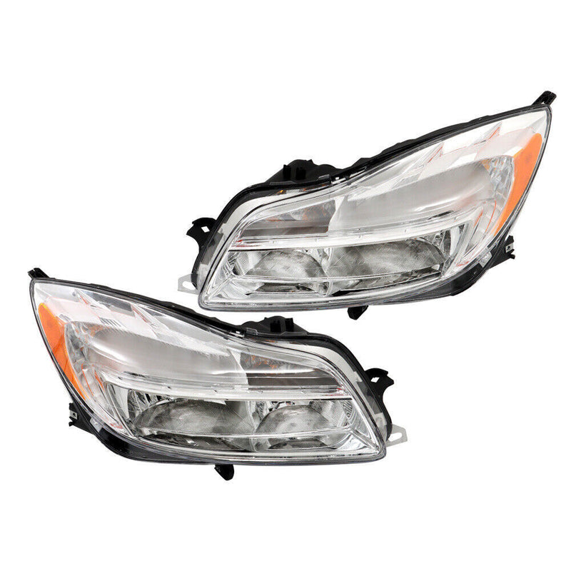 DURAFORCE Left+Right Headlight For 2011-2013 Buick Regal Halogen Headlamp Chrome