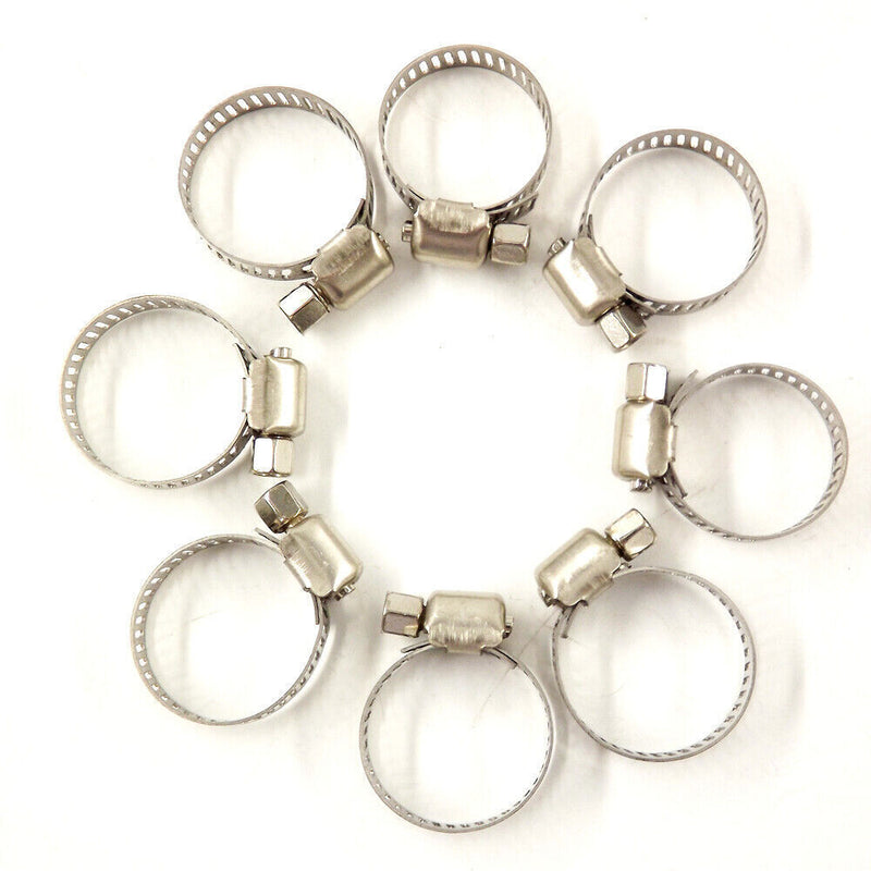 DURAFORCE 1/2"-3/4" 100 x Adjustable Stainless Steel Drive Hose Clamps Fuel Line Worm Clip