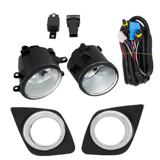 DURAFORCE Bumper Chrome Fog Lights For 2009-2012 Toyota RAV4 w/ Wiring & Switch