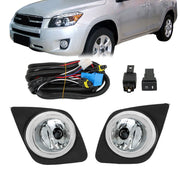 DURAFORCE Bumper Chrome Fog Lights For 2009-2012 Toyota RAV4 w/ Wiring & Switch
