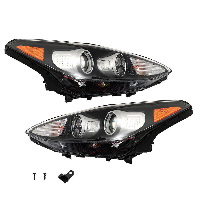 DURAFORCE Left+Right Side Headlight For 2017-2019 Kia Sportage Halogen w/LED DRL