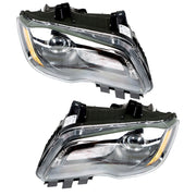 DURAFORCE Right&Left Headlight For 2011-2014 Chrysler 300 Halogen Black Clear Lens