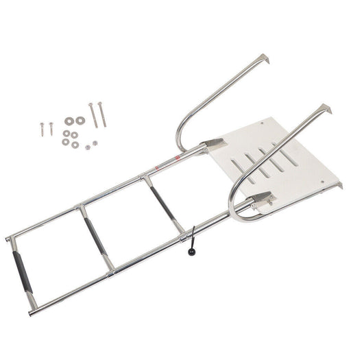 DURAFORCE 3 Step ABS Platform Dock Ladder Stainless with Telescoping Handrails Marine Boat