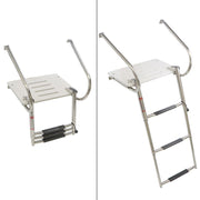 DURAFORCE 3 Step ABS Platform Dock Ladder Stainless with Telescoping Handrails Marine Boat