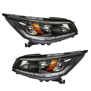 DURAFORCE Right+Left Side Headlight For 2013-2015 Honda Accord [Halogen] W/LED DRL