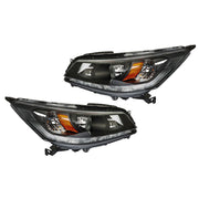 DURAFORCE Right+Left Side Headlight For 2013-2015 Honda Accord [Halogen] W/LED DRL