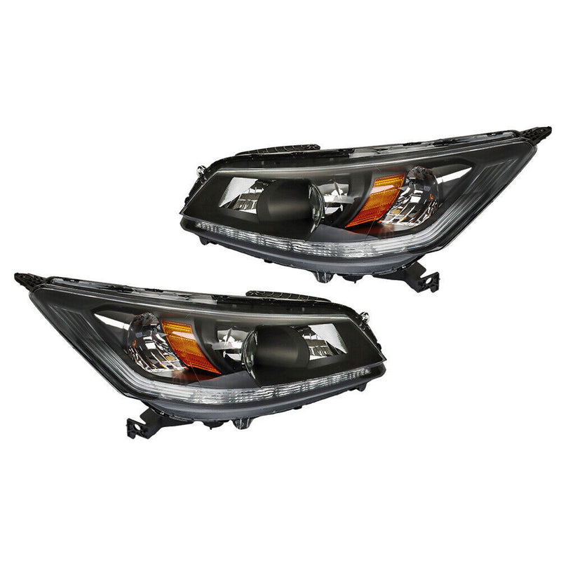 DURAFORCE Right+Left Side Headlight For 2013-2015 Honda Accord [Halogen] W/LED DRL