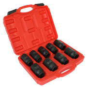 DURAFORCE 9Pcs Deep Impact Socket Set 1/2"Drive Metric Axle Hub Nut Socket 29-38mm