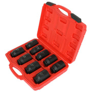 DURAFORCE 9Pcs Deep Impact Socket Set 1/2"Drive Metric Axle Hub Nut Socket 29-38mm