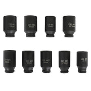 DURAFORCE 9Pcs Deep Impact Socket Set 1/2"Drive Metric Axle Hub Nut Socket 29-38mm