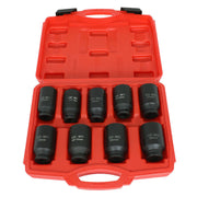 DURAFORCE 9Pcs Deep Impact Socket Set 1/2"Drive Metric Axle Hub Nut Socket 29-38mm