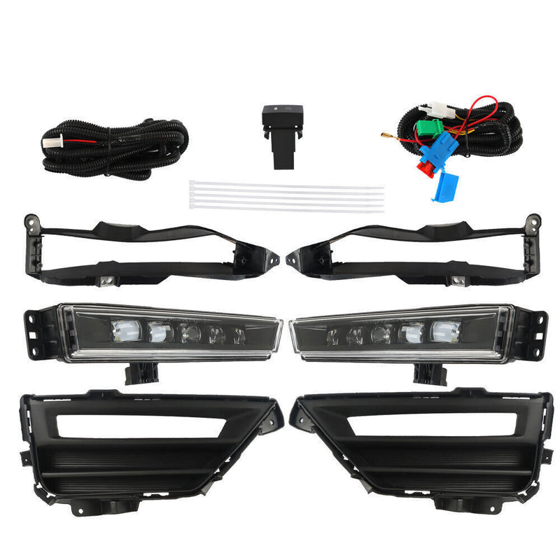 DURAFORCE Left+Right Fog Lights For 20-22 Honda CRV CR-V LED Bumper Lamps W/Wiring