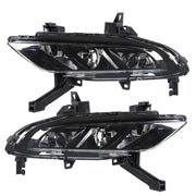 DURAFORCE Left+Right Bumper Clear Fog Lights Fit For 2016-2019 Nissan Maxima Black