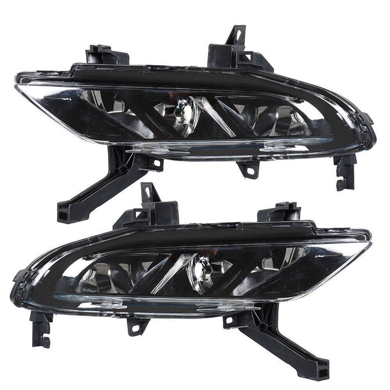 DURAFORCE Left+Right Bumper Clear Fog Lights Fit For 2016-2019 Nissan Maxima Black