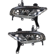 DURAFORCE Left+Right Bumper Clear Fog Lights Fit For 2016-2019 Nissan Maxima Black