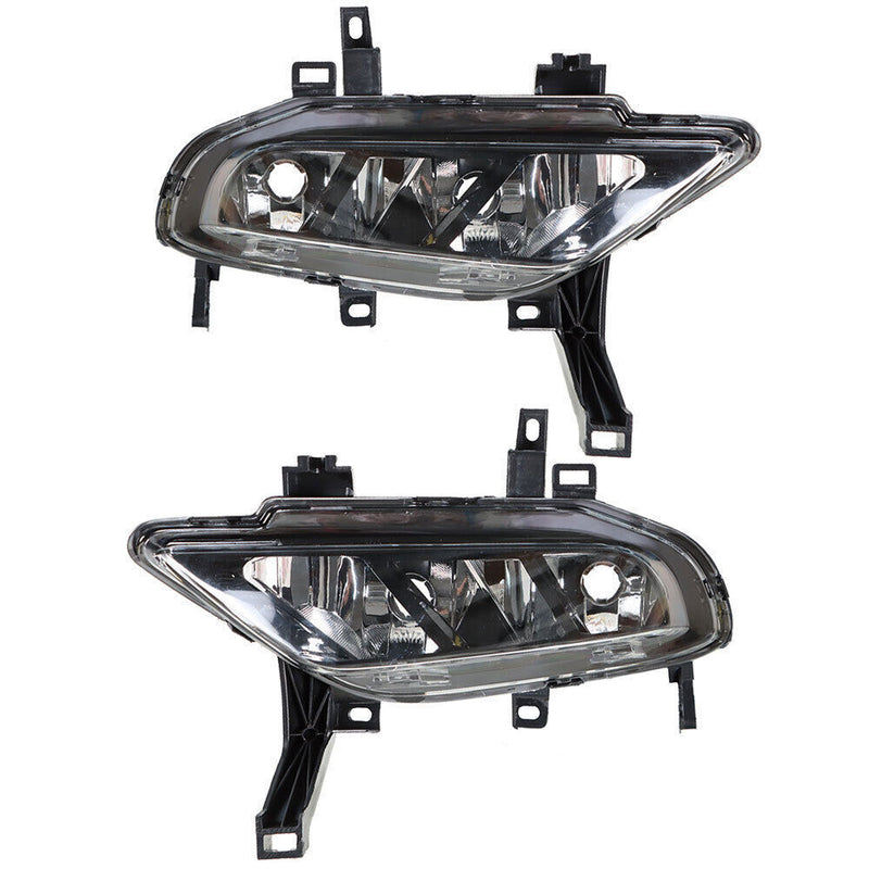 DURAFORCE Left+Right Bumper Clear Fog Lights Fit For 2016-2019 Nissan Maxima Black