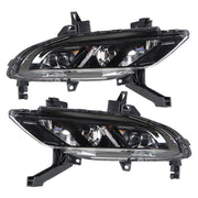 DURAFORCE Left+Right Bumper Clear Fog Lights Fit For 2016-2019 Nissan Maxima Black