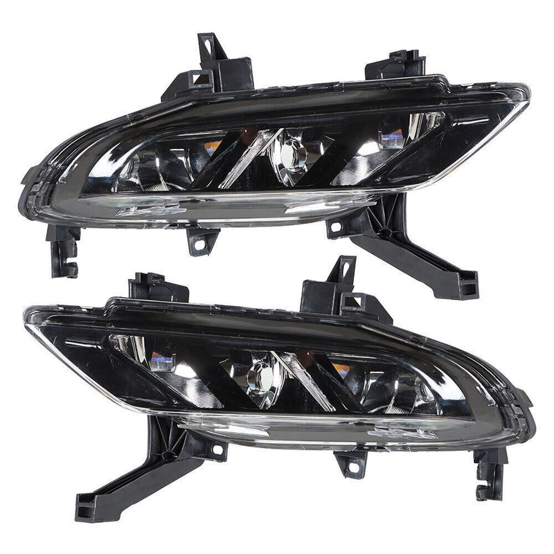 DURAFORCE Left+Right Bumper Clear Fog Lights Fit For 2016-2019 Nissan Maxima Black