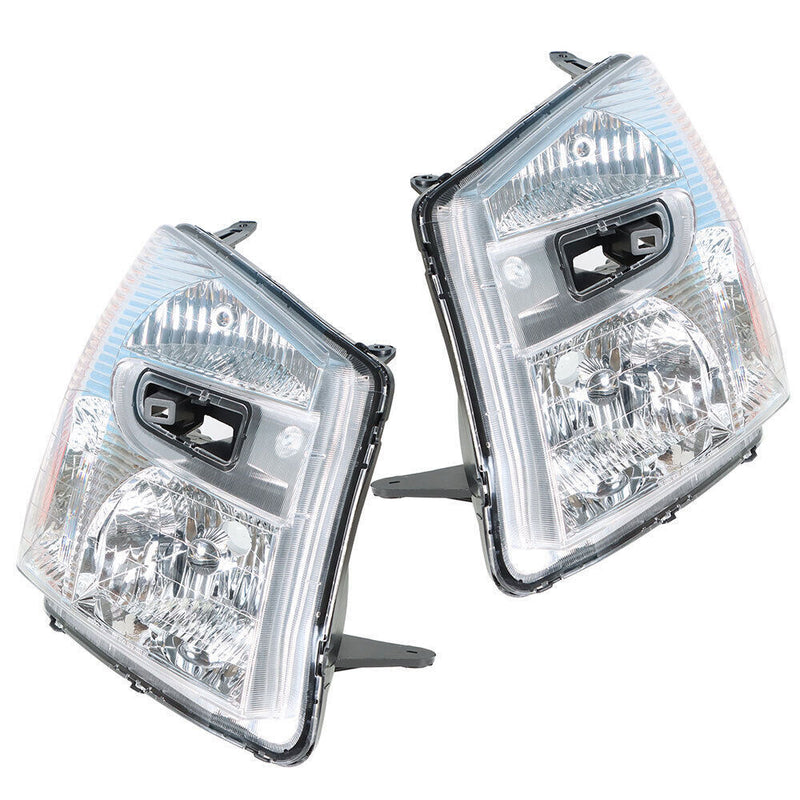 DURAFORCE Right&Left Headlights For 2005-2009 Chevy Equinox Chrome Clear Projector