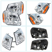 DURAFORCE Right&Left Headlights For 2005-2009 Chevy Equinox Chrome Clear Projector