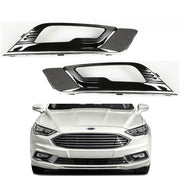 DURAFORCE Fog Light Lamp Cover Bezel For 2017-2018 Ford Fusion LH+RH Side Chrome