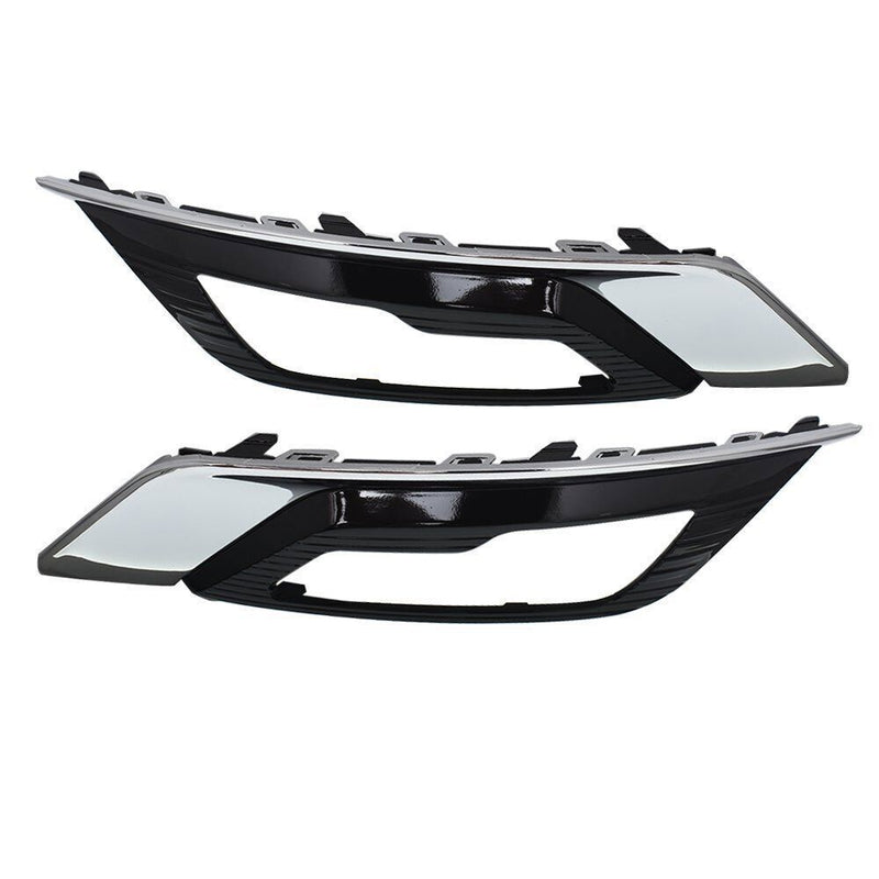 DURAFORCE Fog Light Lamp Cover Bezel For 2017-2018 Ford Fusion LH+RH Side Chrome